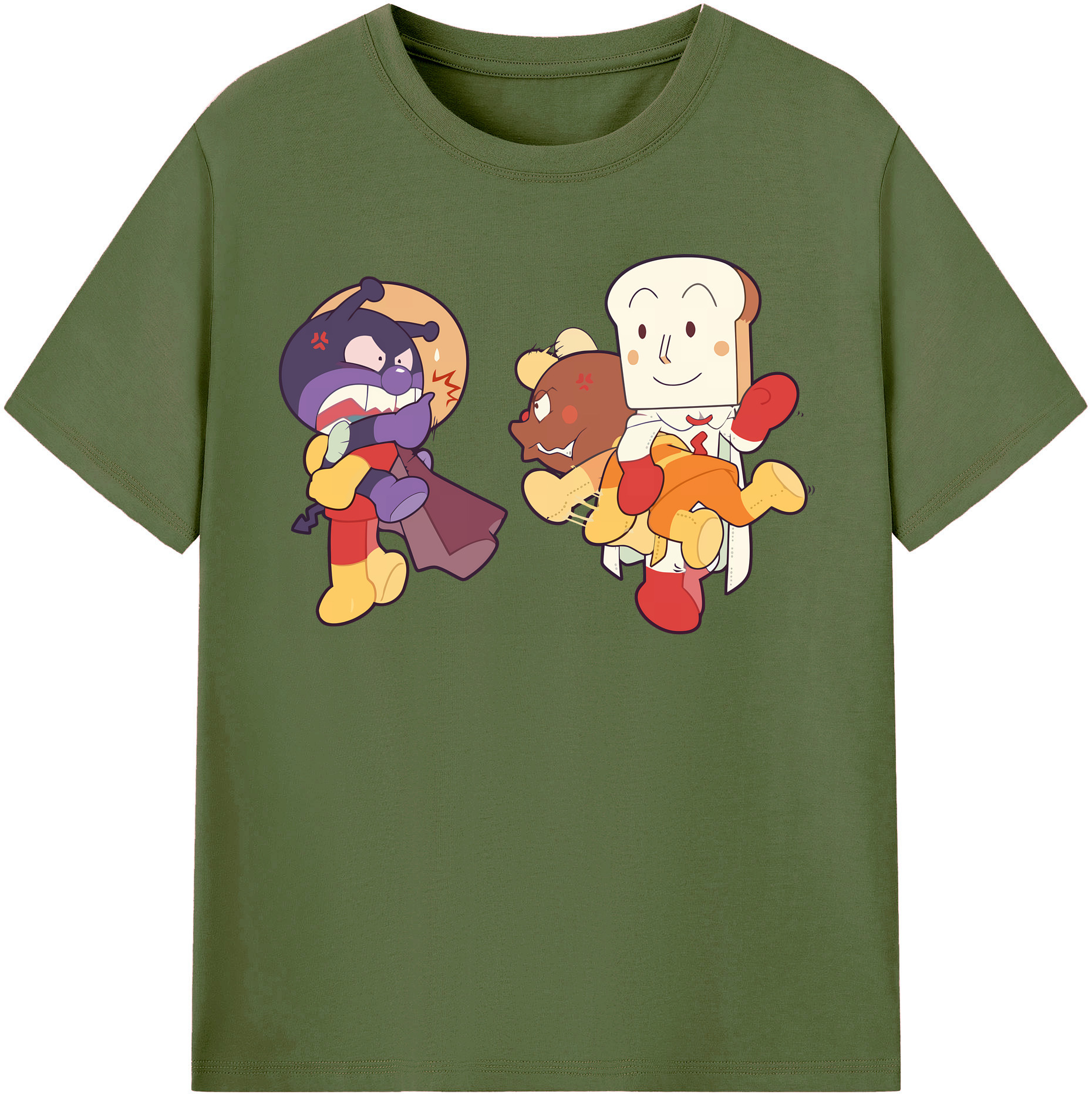 （画像用） アンパンマン Anpanman 綿100％半袖Tシャツ（フロントプリント）